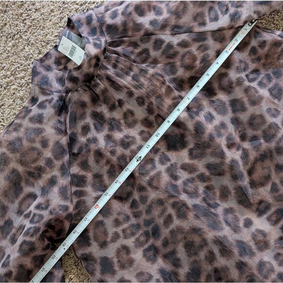 NWT Anthropologie Daniel Rainn Sheer Animal Print Long Sleeve Blouse, size S P - Picture 4 of 6